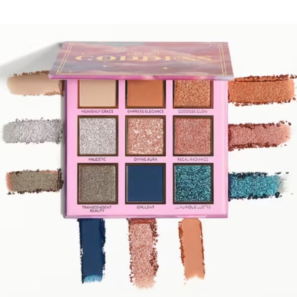 Eloise Goddess eyeshadow palette, 9 matte and shimmer shades